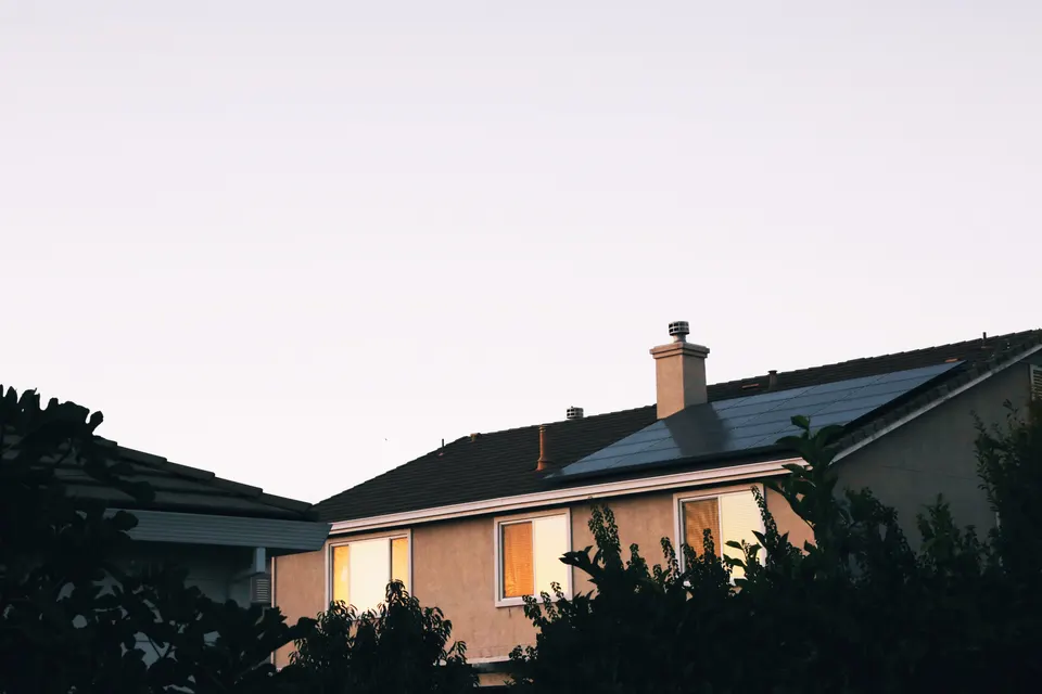 A home at dusk